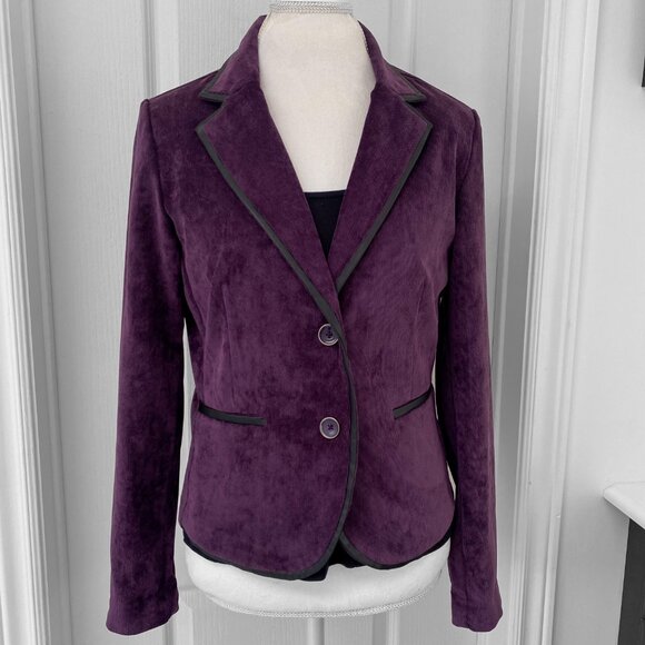Larry Levine - Vintage Velveteen Purple Blazer - Picture 2 of 11